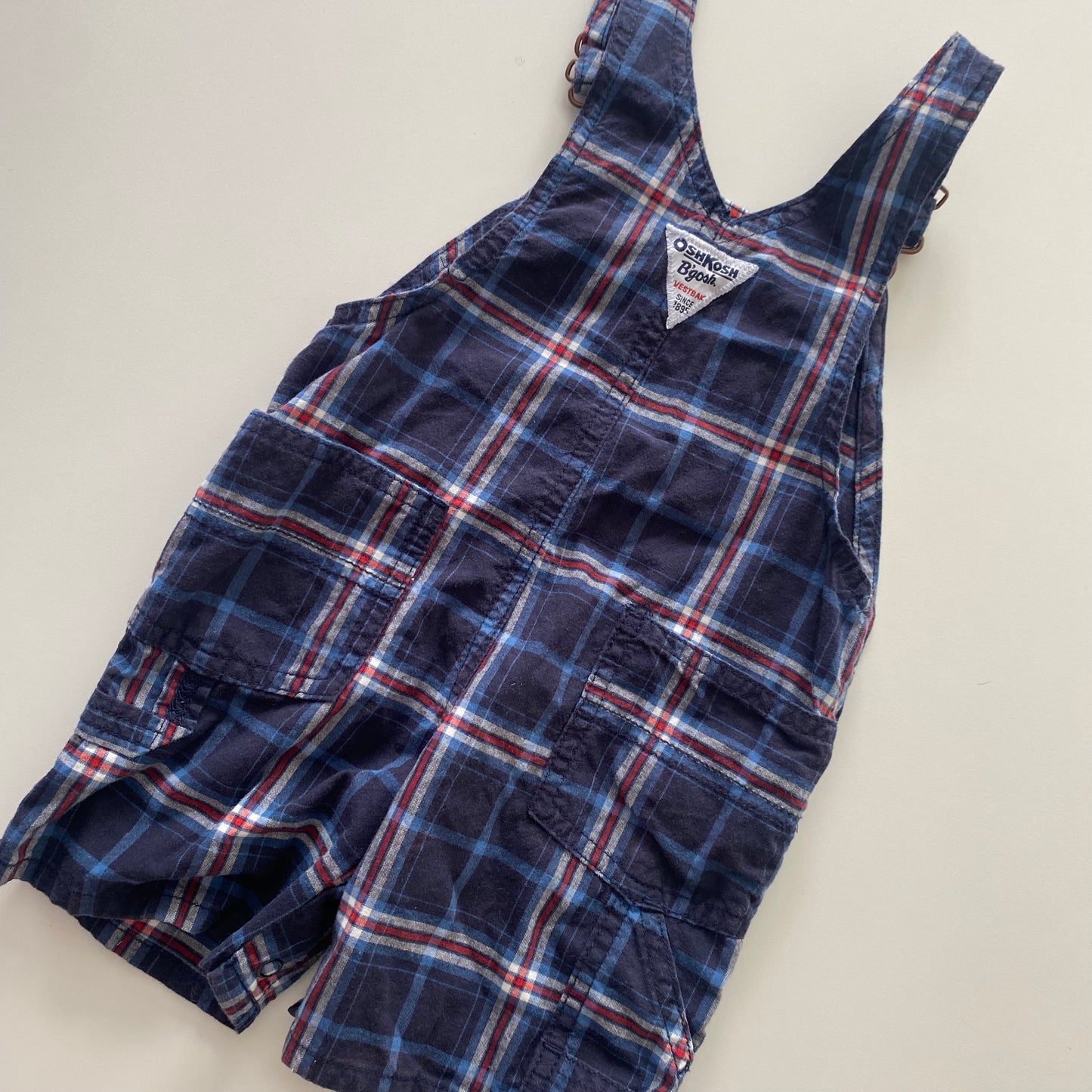 Oshkosh Tartan Shortalls - Size 12M
