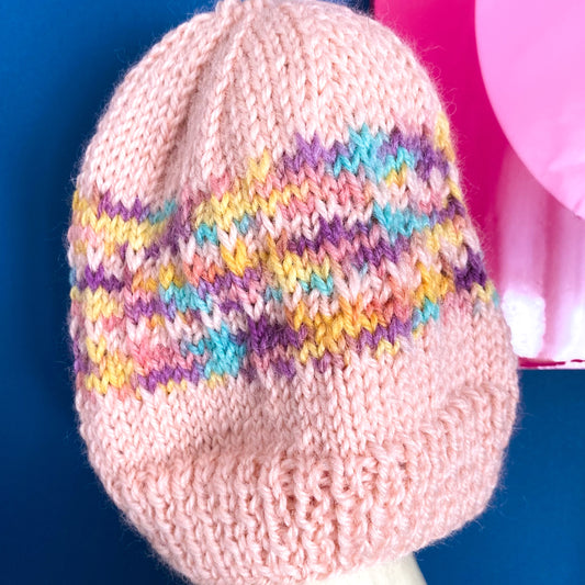Handmade Knit Beanie - Size 6M