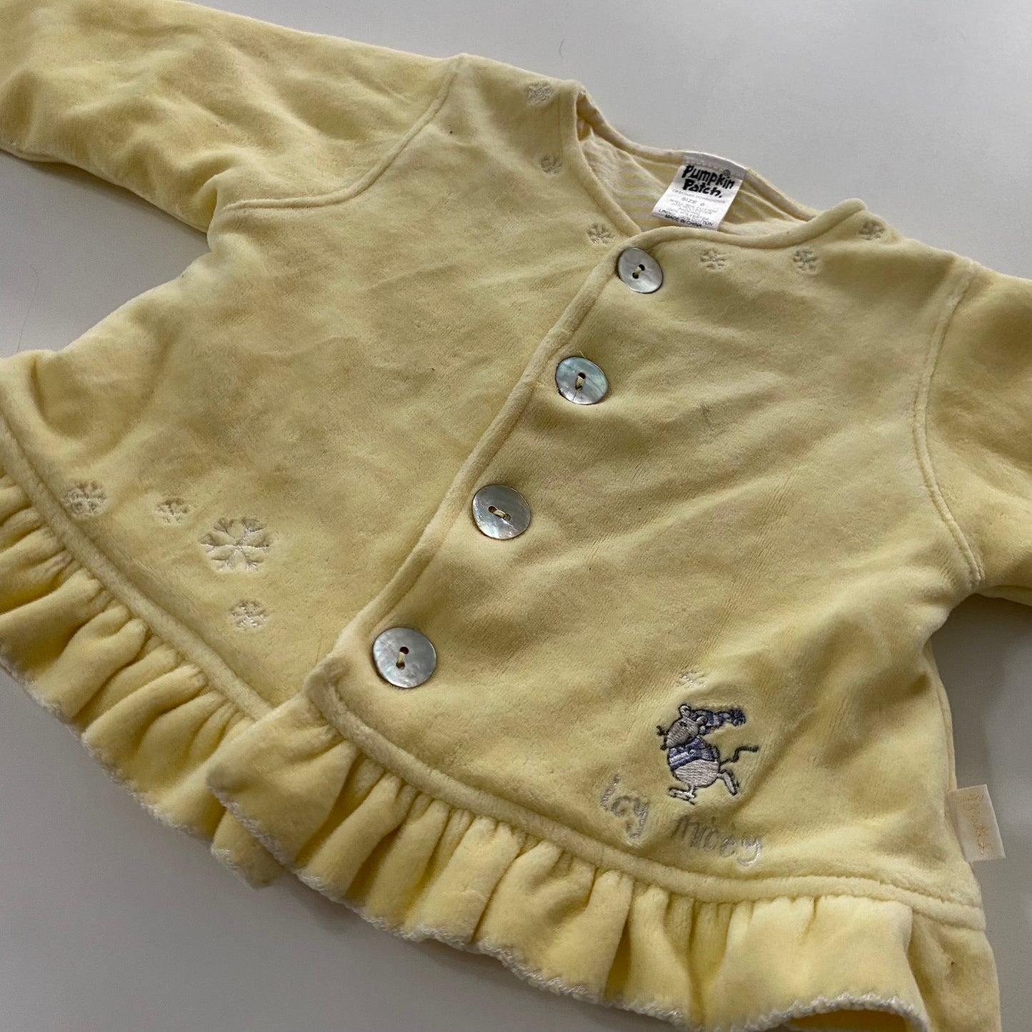 Vintage Pumpkin Patch Velour Cardigan - Size 6-12M