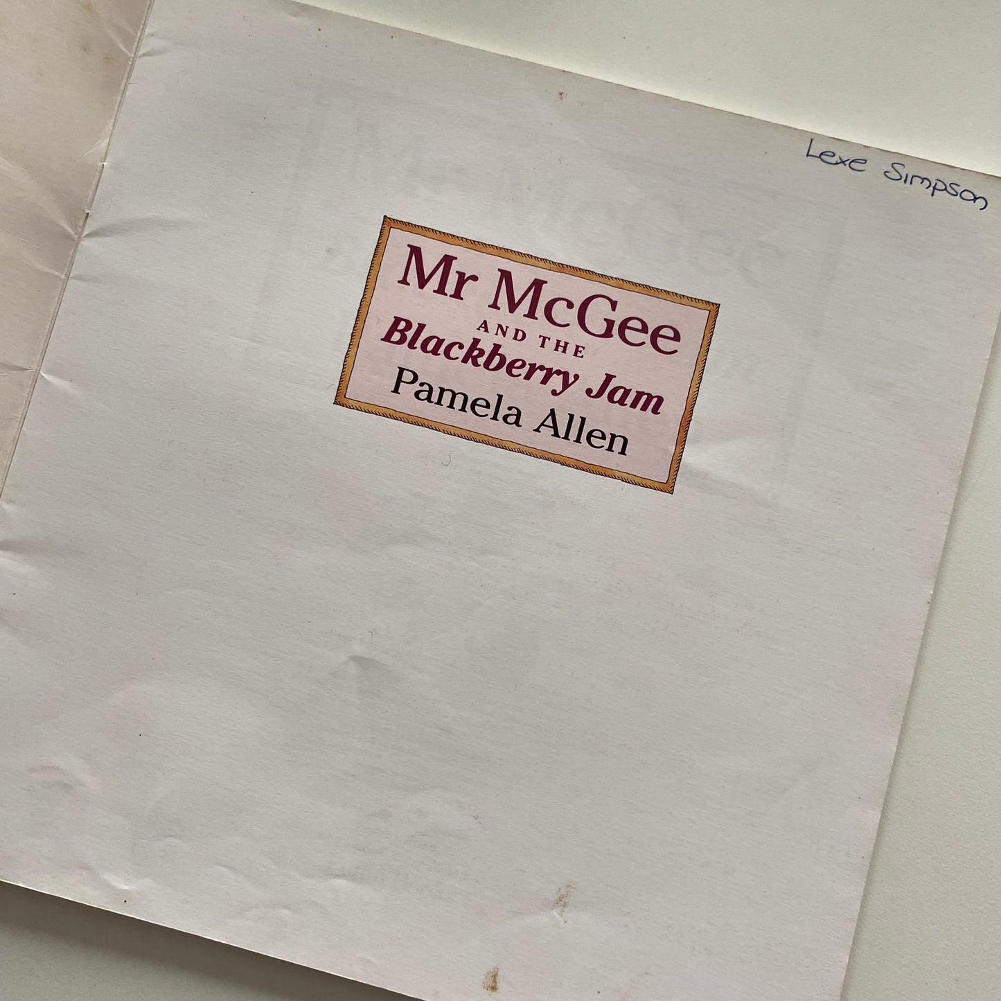 Pamela Allen Mr McGee & The Blackberry Jam Book