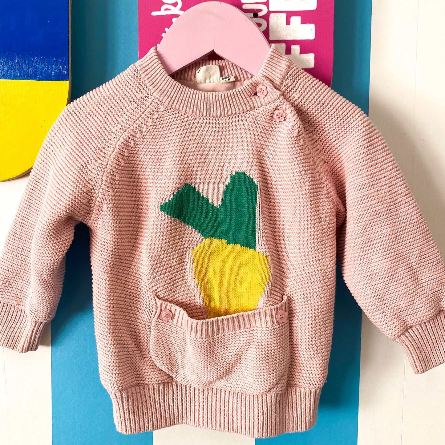 Fleece Lined Knit Jumper - Size 1