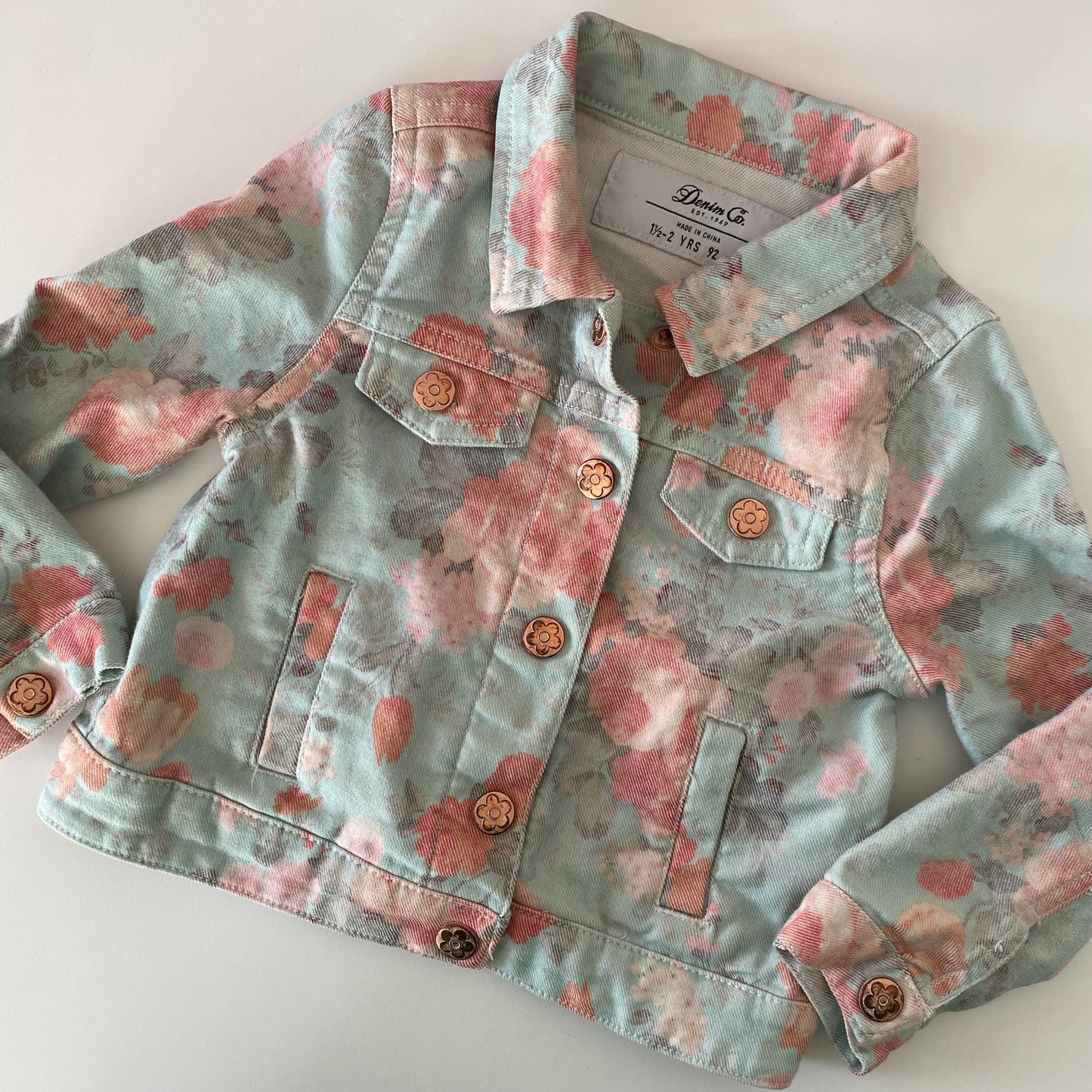 Floral Denim Co Jacket - Size 1-2Y
