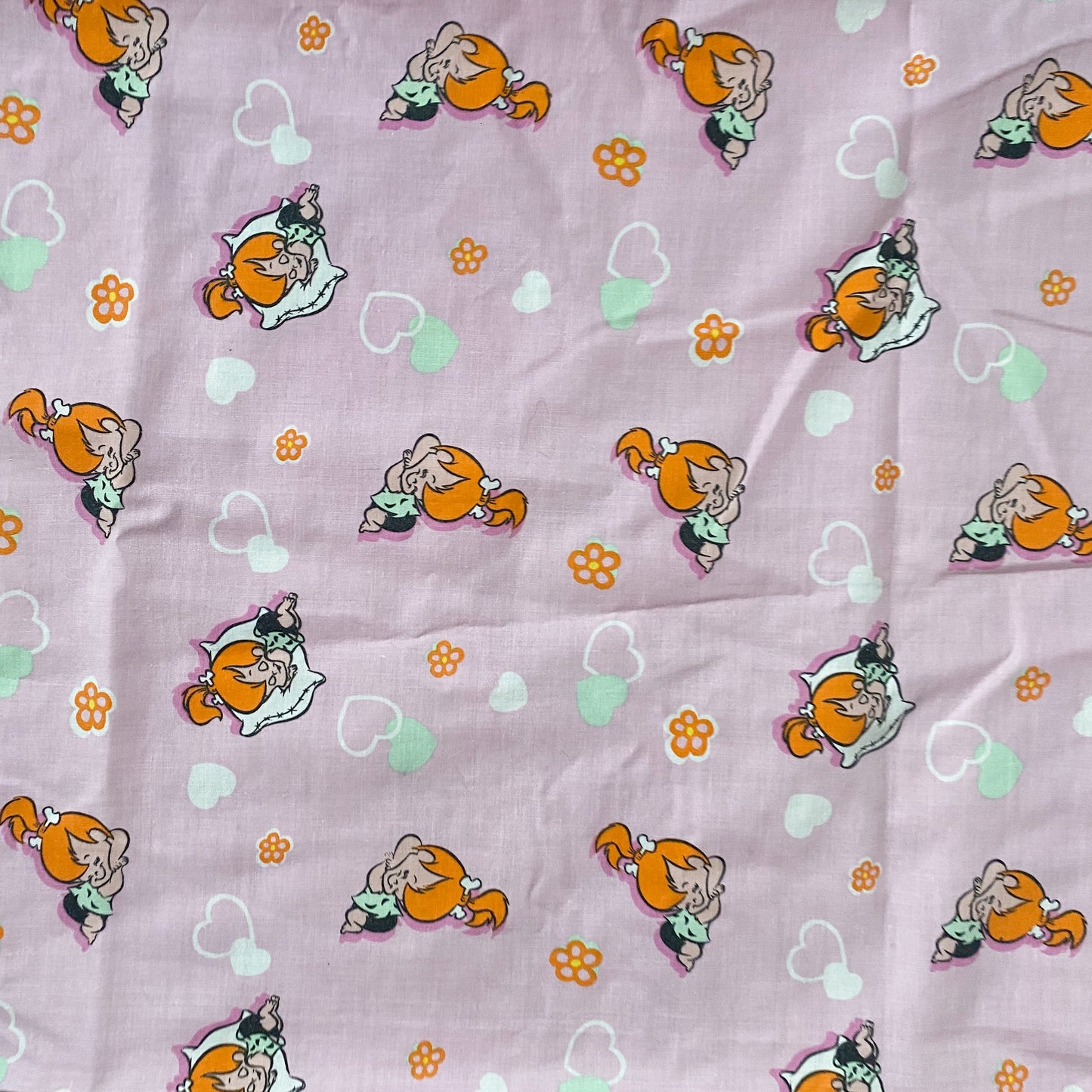 Vintage Flintstones Cot Flat Sheet