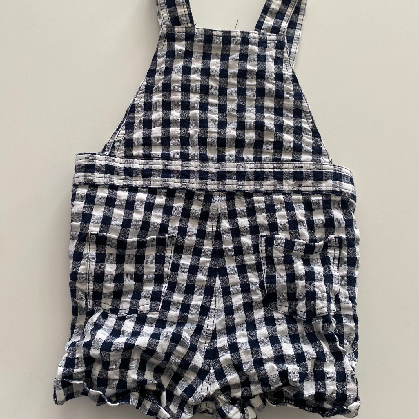 Gingham Shortalls - Size 6-12M