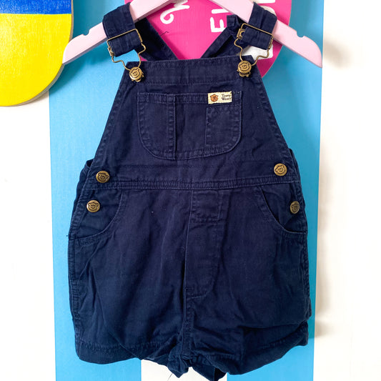 Vintage Teeny Weeny Navy Shortalls - Size 12M